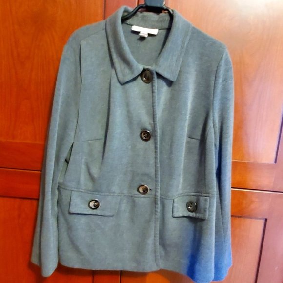 XL Petite Gray Knit Jacket - Picture 1 of 3